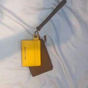 Michael Kors Yellow & Brown Double Wristlet Wallet